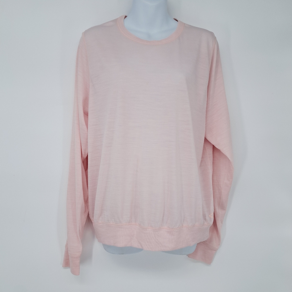 Icebreaker Merino Cool-Lite Soft Pink Longsleeve Crew Neck Shirt Size Large